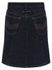 Jean Paul Gaultier Denim Mini Skirt With Cuts And Turn Up - Blue - Thumbnail 2