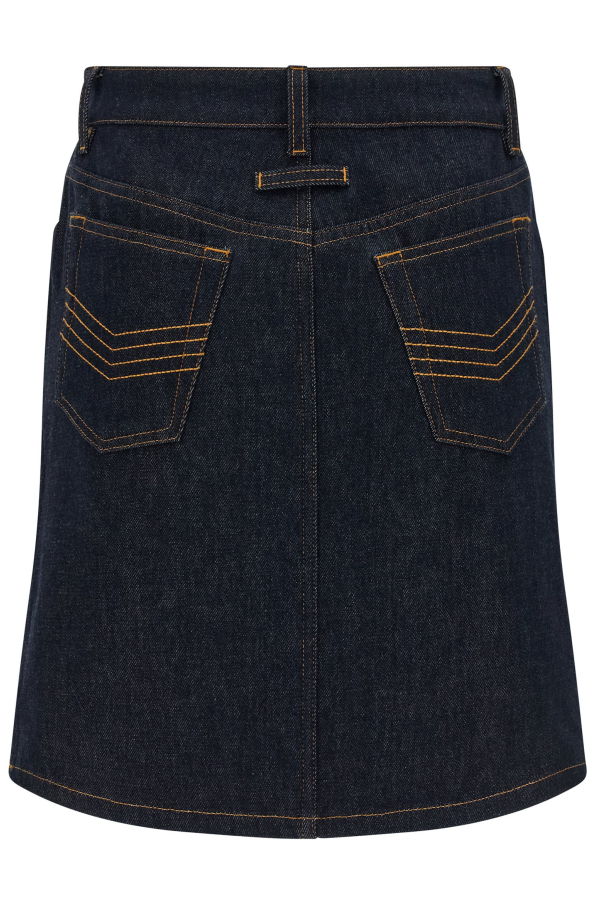 Jean Paul Gaultier Denim Mini Skirt With Cuts And Turn Up - Blue