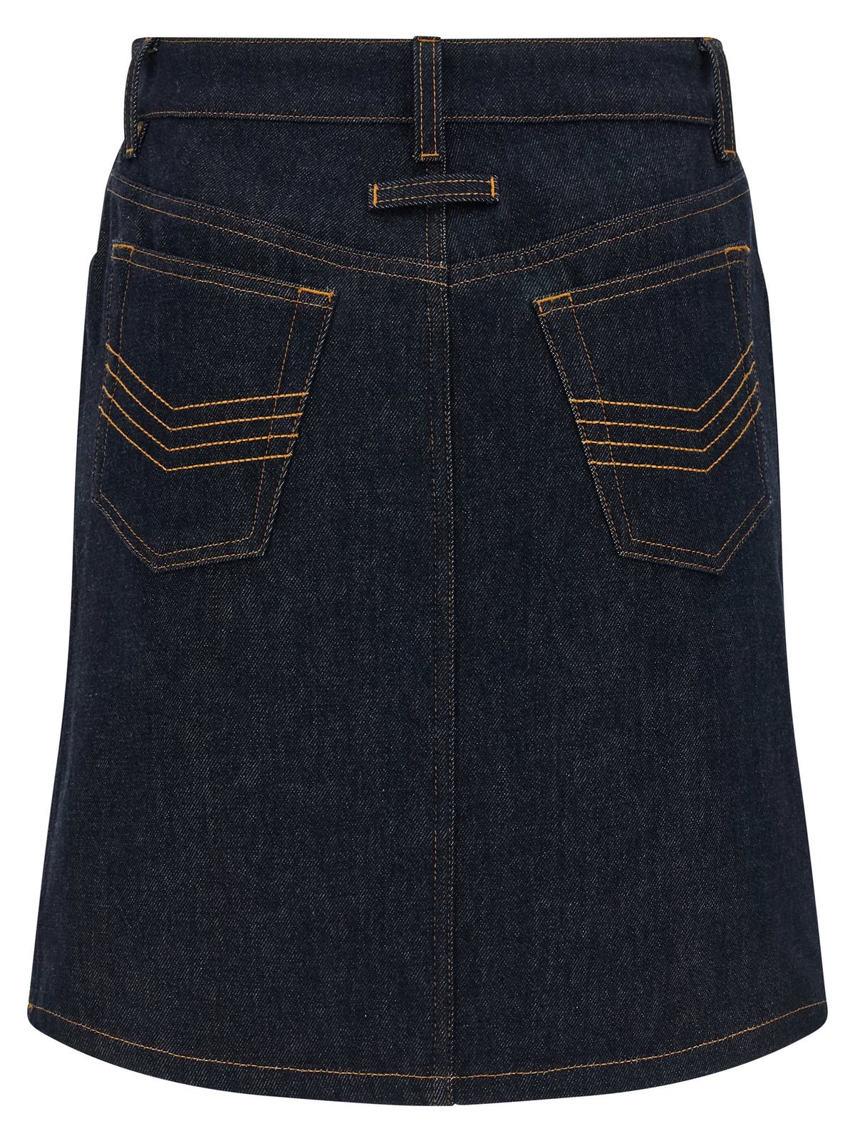 Jean Paul Gaultier Denim Mini Skirt With Cuts And Turn Up - Blue - Image 2 of 4