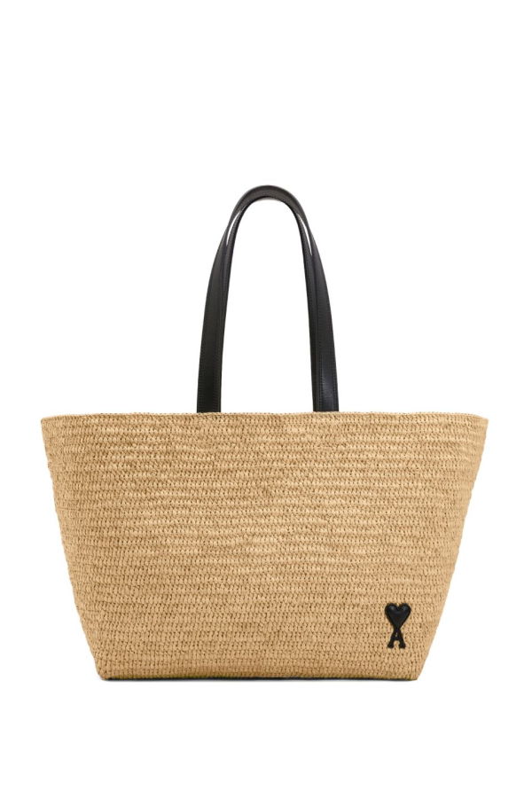 Ami Alexandre Mattiussi Raffia Tote Bag - Beige