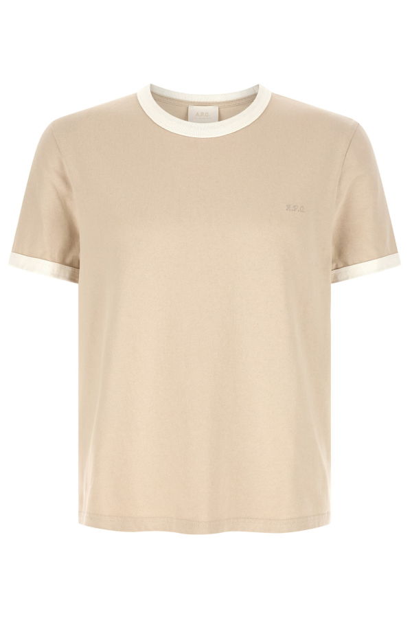 A.P.C. Logo Embroidery Tee - Beige