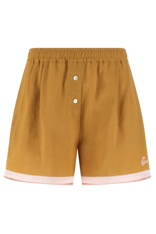 Marni Boxer Linen Shorts - Yellow