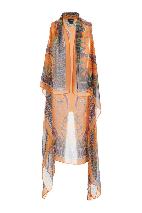 Etro Printed Gilet Scarf - Orange