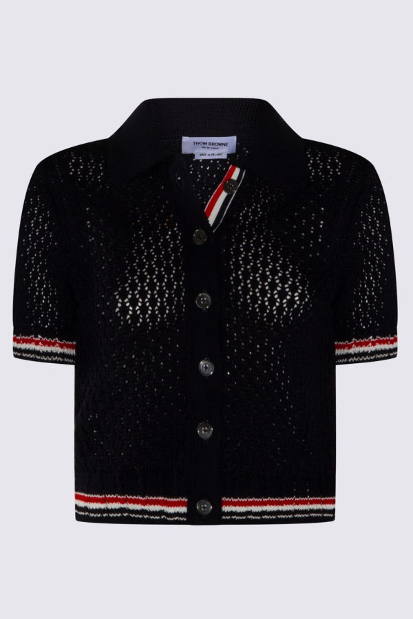 thom browne Hector Pointelle Polo Shirt - Blue