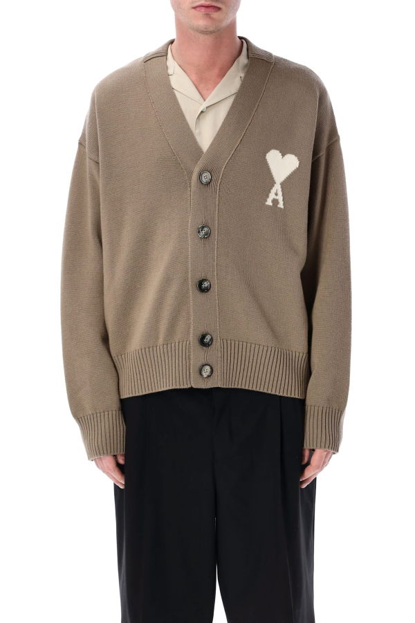 Ami Alexandre Mattiussi Ami de Cœur Cardigan - Beige Taupe