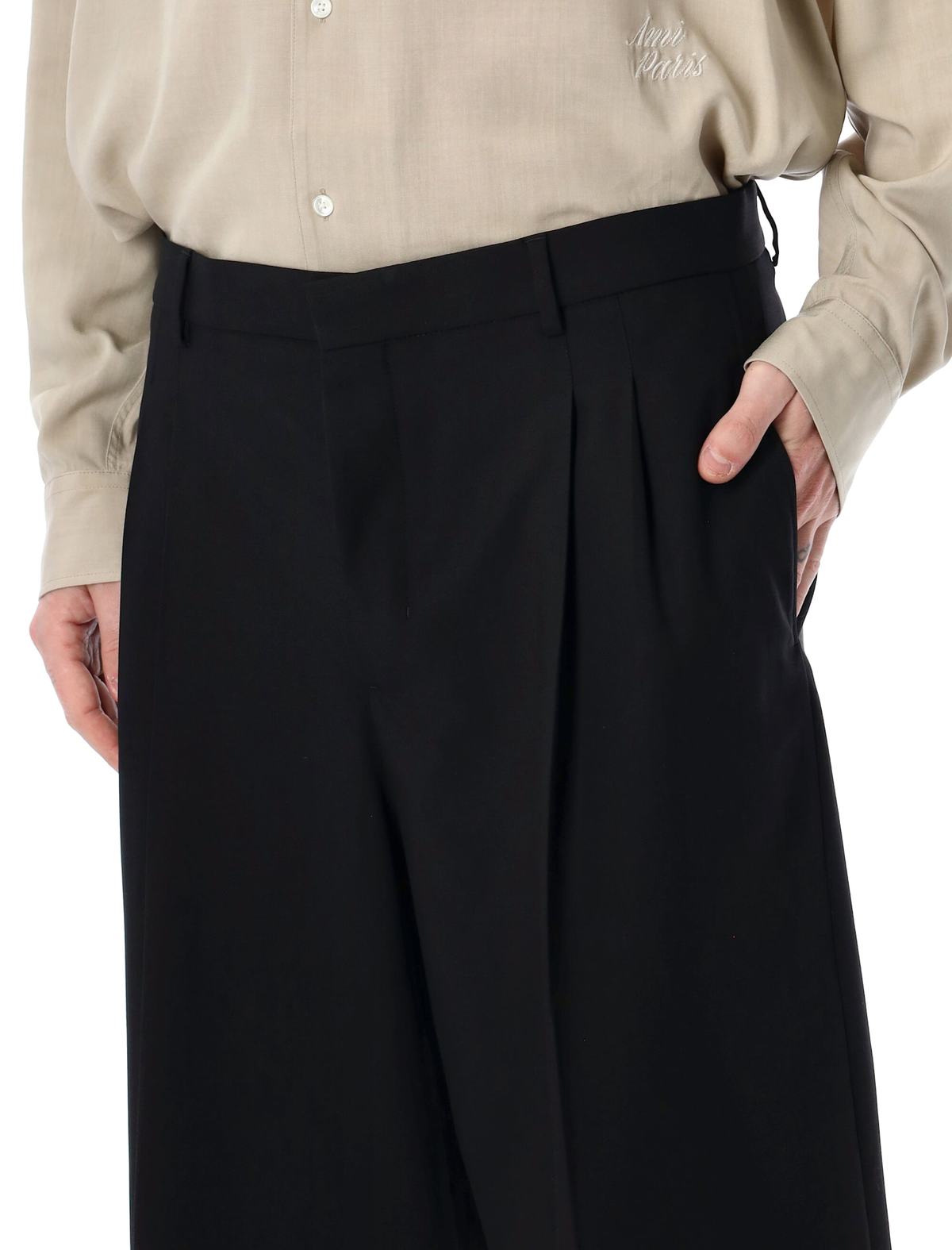 Ami Alexandre Mattiussi Ami Paris Wool Wide Bermuda Shorts - Black - Image 3 of 3