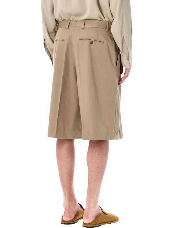 Ami Alexandre Mattiussi Ami Paris Cotton Wide Bermuda Shorts - Beige
