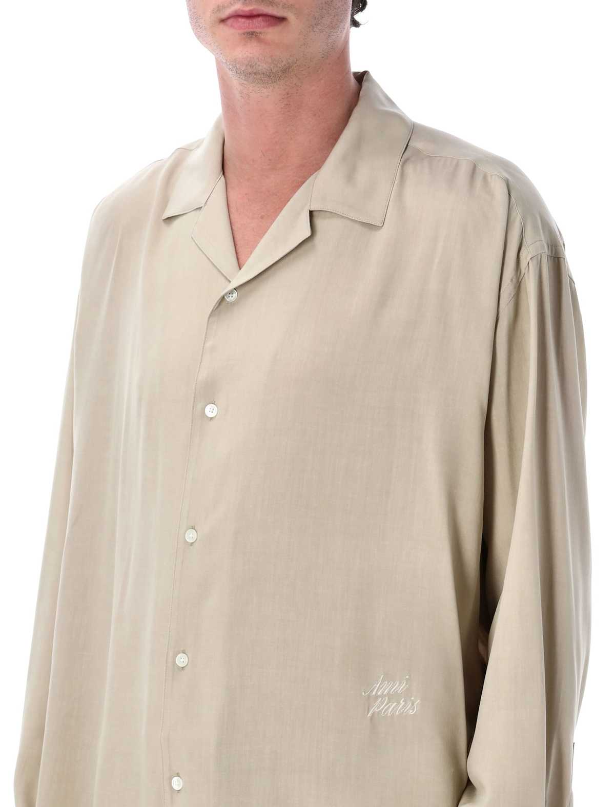 Ami Alexandre Mattiussi Ami Paris Viscose Shirt - Caffe Cream - Image 3 of 3