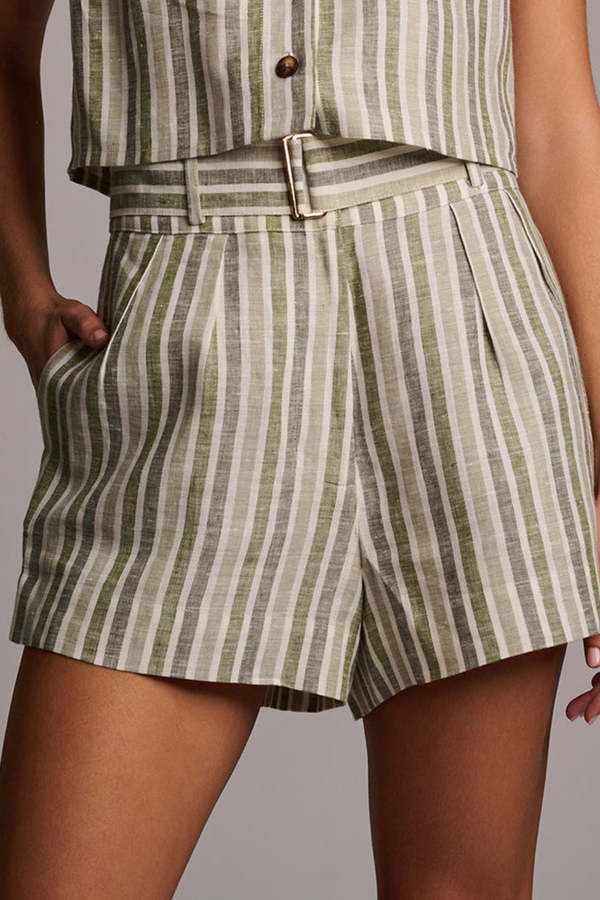 Hevron Zinna Short - Sage Stripe
