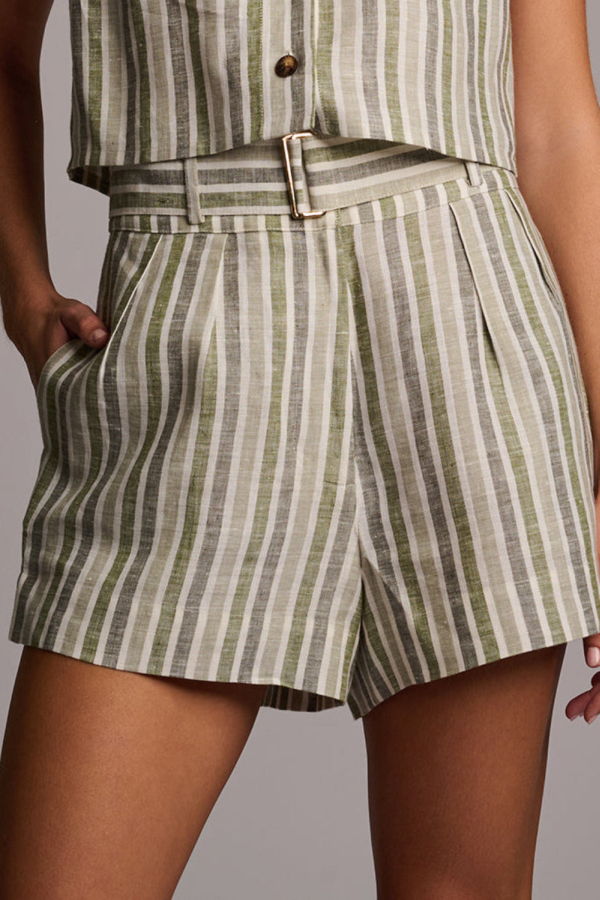Hevron Zinna Short - Sage Stripe