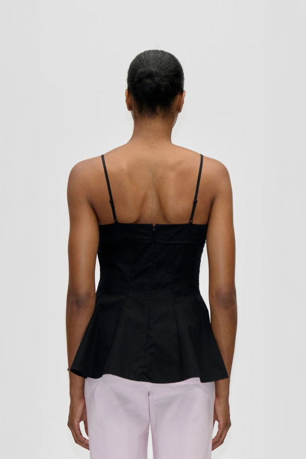 Stine Goya Embroidered Bustier Top - Black