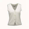 Allude Knit Vest - White - Thumbnail 1