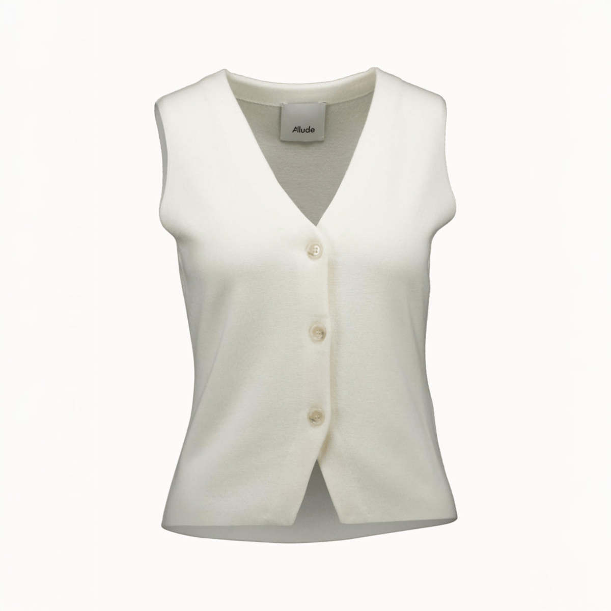 Allude Knit Vest - White - Image 1 of 1