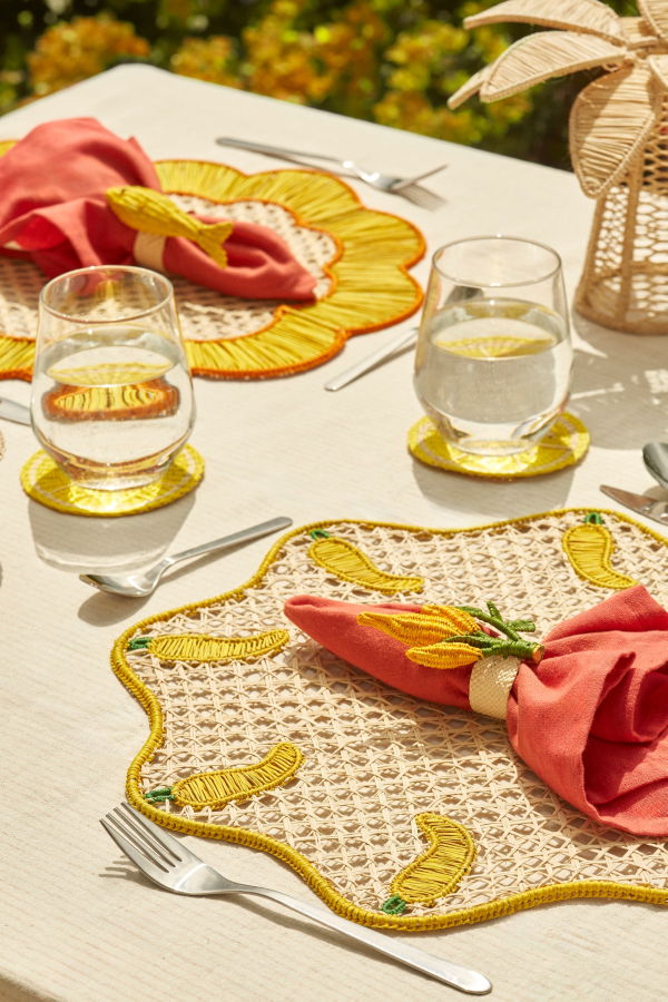 Coro Cora S/2 Breezy Placemat Yellow/Orange