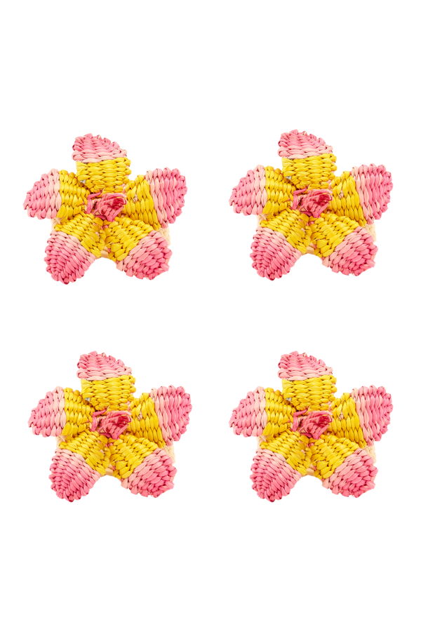 Coro Cora Hibiscus Napkin Rings Set of 4
