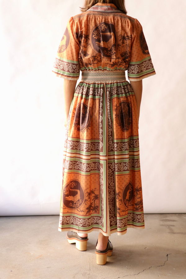 ALÉMAIS Alberta Smocked Shirtdress Dress