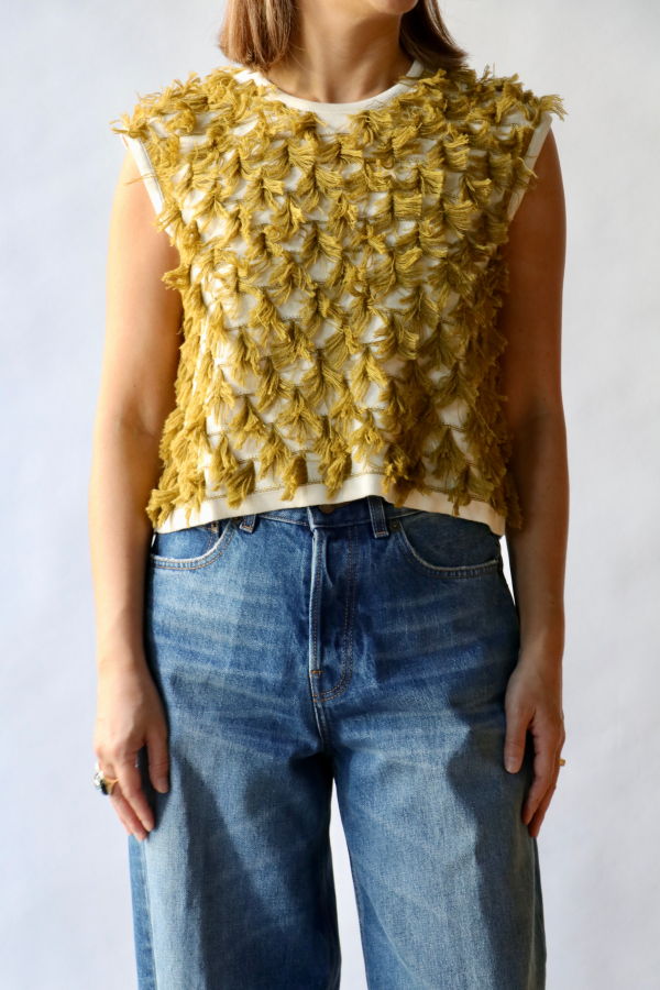 Rachel Comey Hazlitt Top - Cream/Mustard