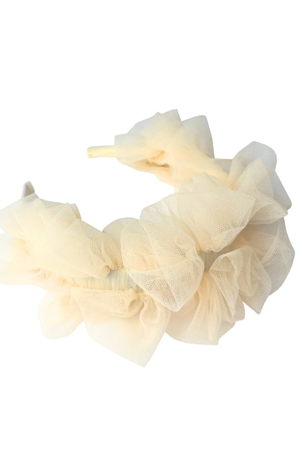 KIDS Tia Cibani Stella Flounce Headband - Cream