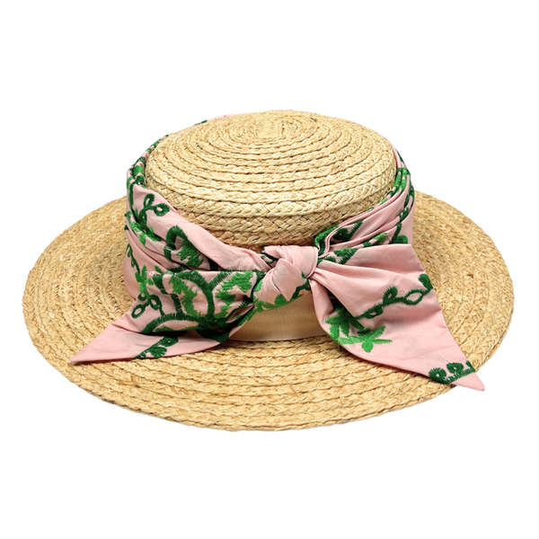 KIDS Tia Cibani Saba Bandana Boater Hat - Pink