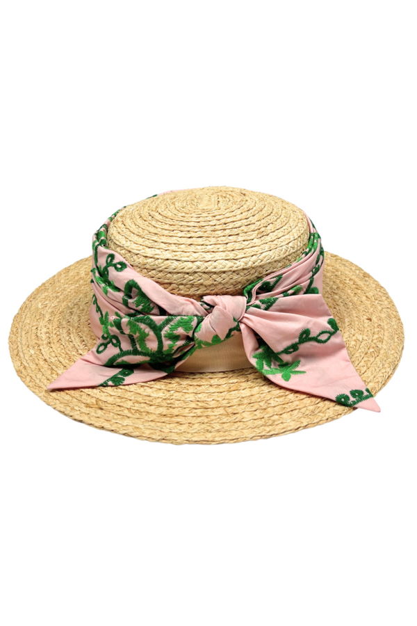 KIDS Tia Cibani Saba Bandana Boater Hat - Pink