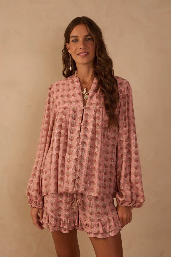 DRESS TO Maresia Lurex Long Sleeve Blouse