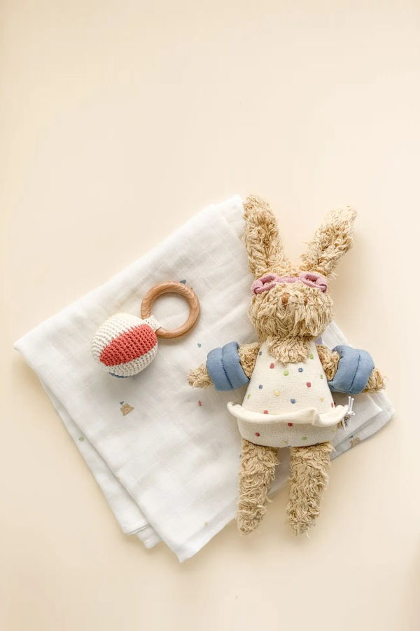 KIDS The Blueberry Hill Beach Bunny Toy - Coral