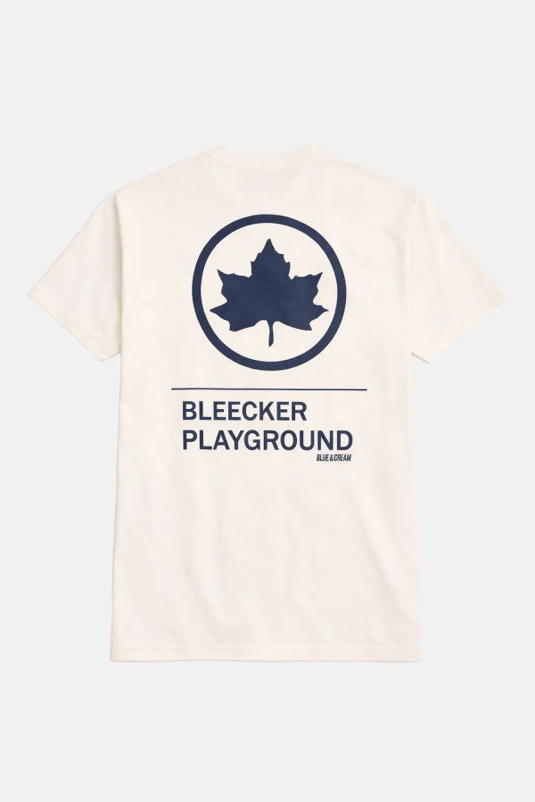 Blue&Cream Bleecker Playground Tee - Cream/Blue Leaf Insignia