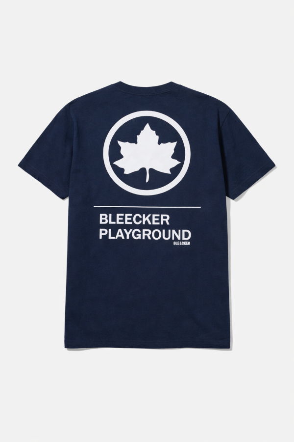 Blue&Cream Bleecker Playground Tee - Navy/White Leaf Insignia
