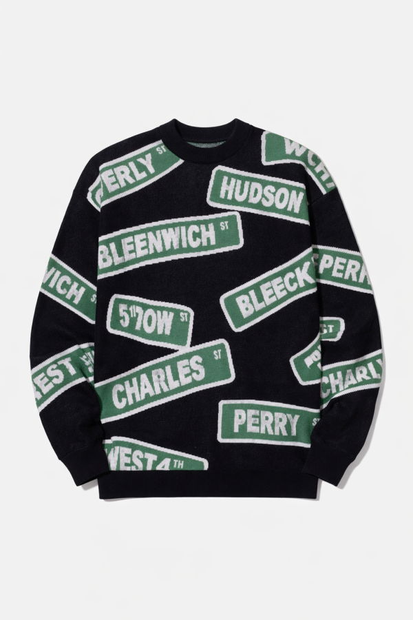 Minnie Rose Bleecker Street Crew Sweater - Black Combo