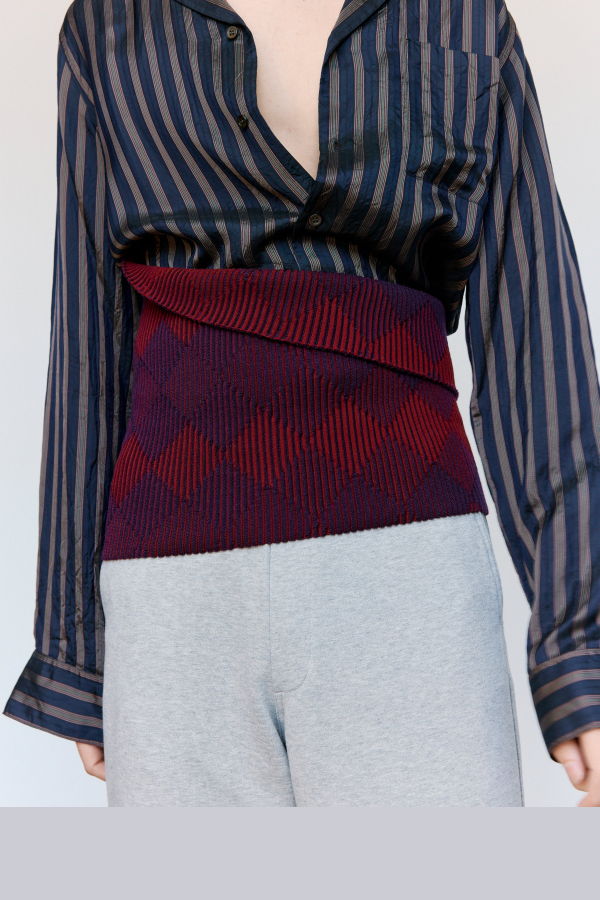 Dries Van Noten Bordeaux Mango Waistband Belt