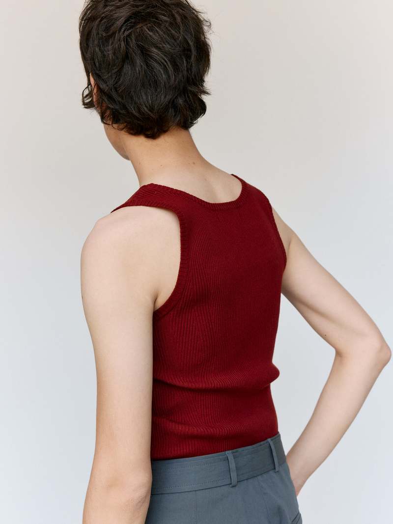 Dries Van Noten Bordeaux Motto Top