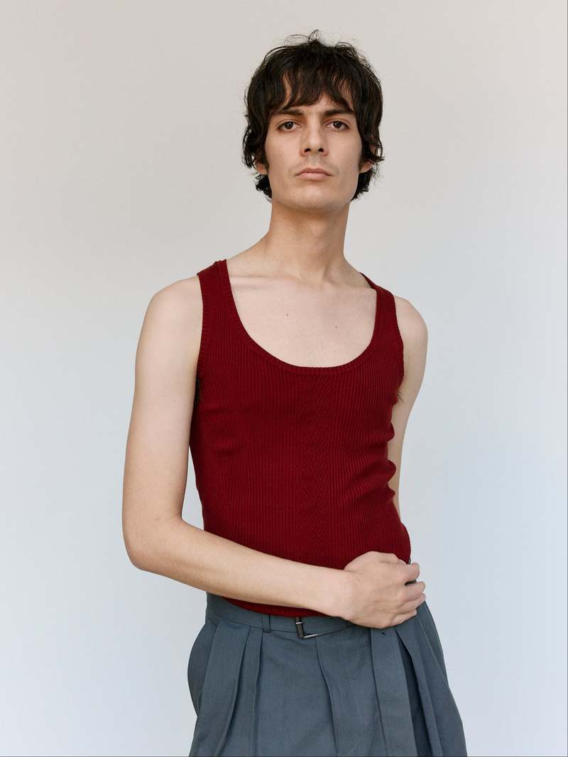 Dries Van Noten Bordeaux Motto Top