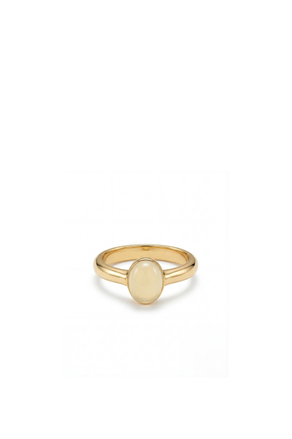 seree Halo White Chalcedony Cabochon Ring