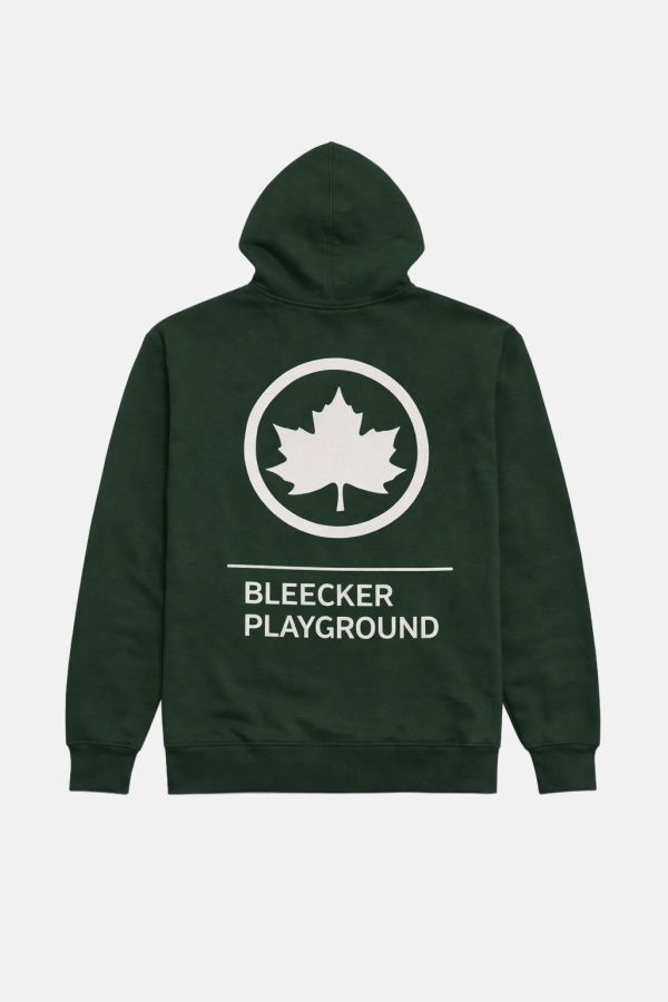 Blue&Cream Leaf Bleecker Playground Hoodie - Forest Green