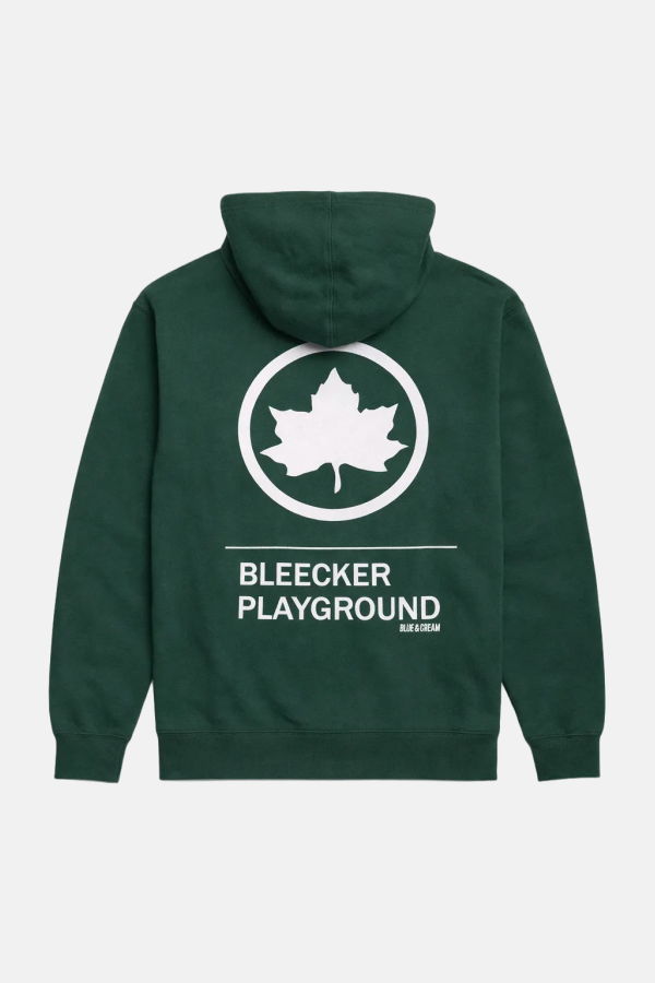 Blue&Cream Leaf Bleecker Playground Hoodie - Forest Green
