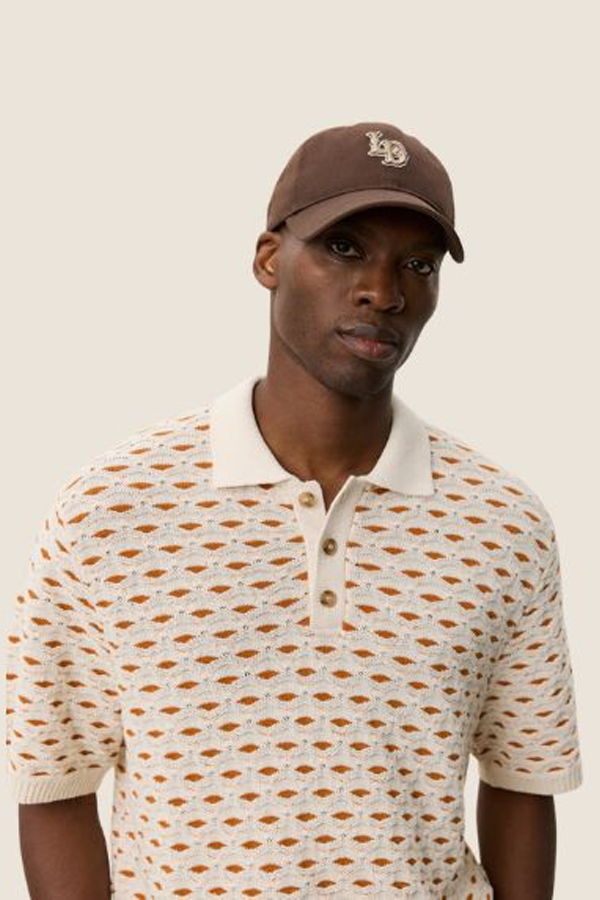 LES DEUX Esmay Shell Knit Polo Top - Eggnog White