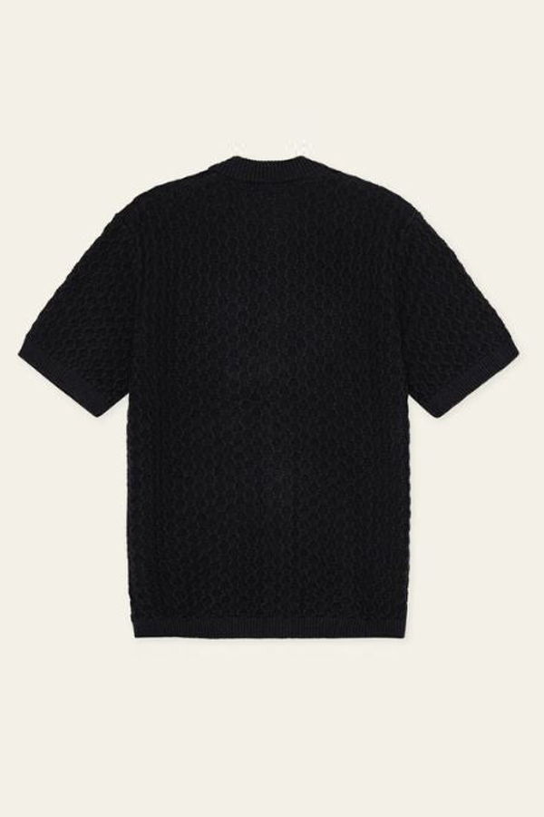 LES DEUX Gespertus SS Knit Shirt - Black