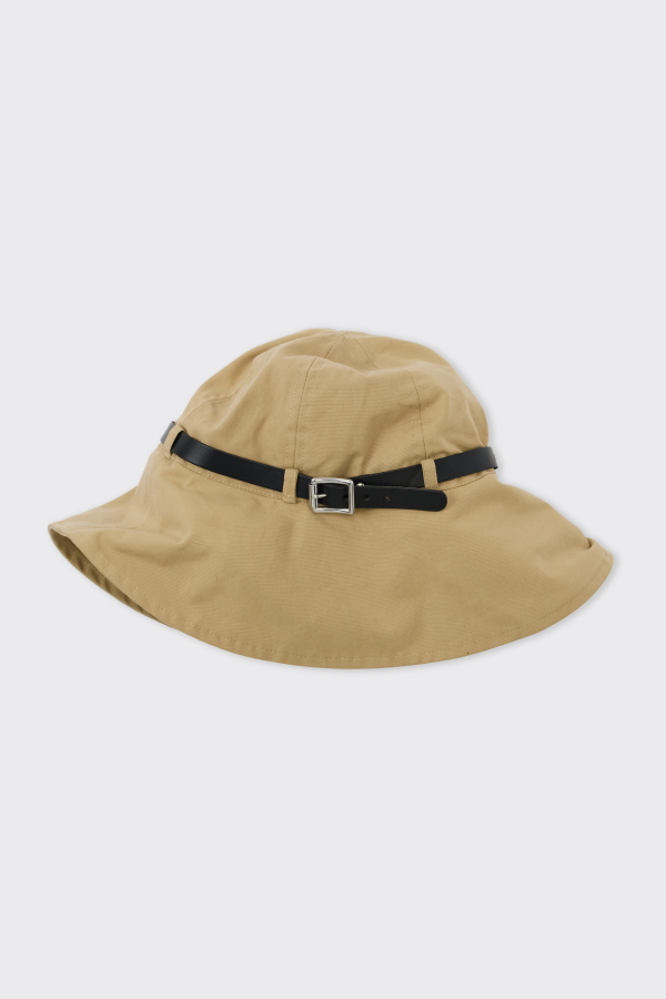 CAWLEY STUDIO British Gabardine With Leather Belt Sun Hat
