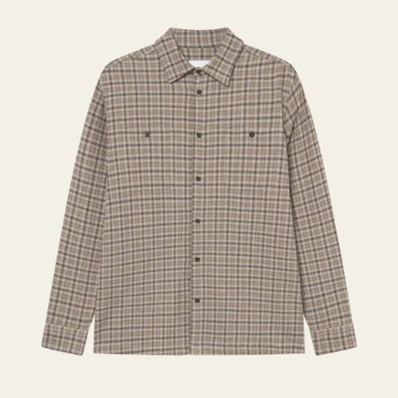 LES DEUX John Check Shirt - Dark Sand