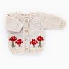 KIDS Huggalugs Mushroom Natural Cardigan - Thumbnail 2