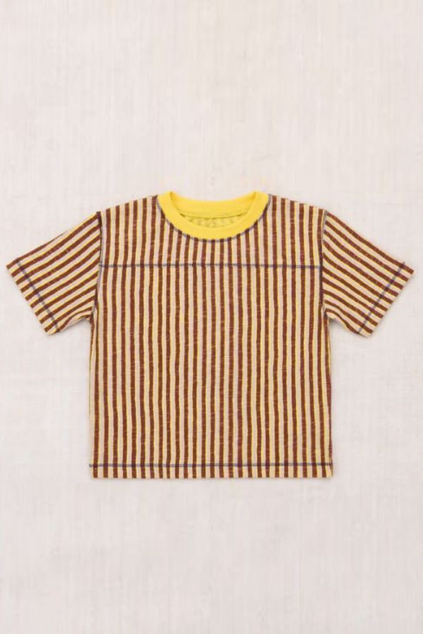 KIDS Misha & Puff Nino Tee - Cola Painterly Stripe