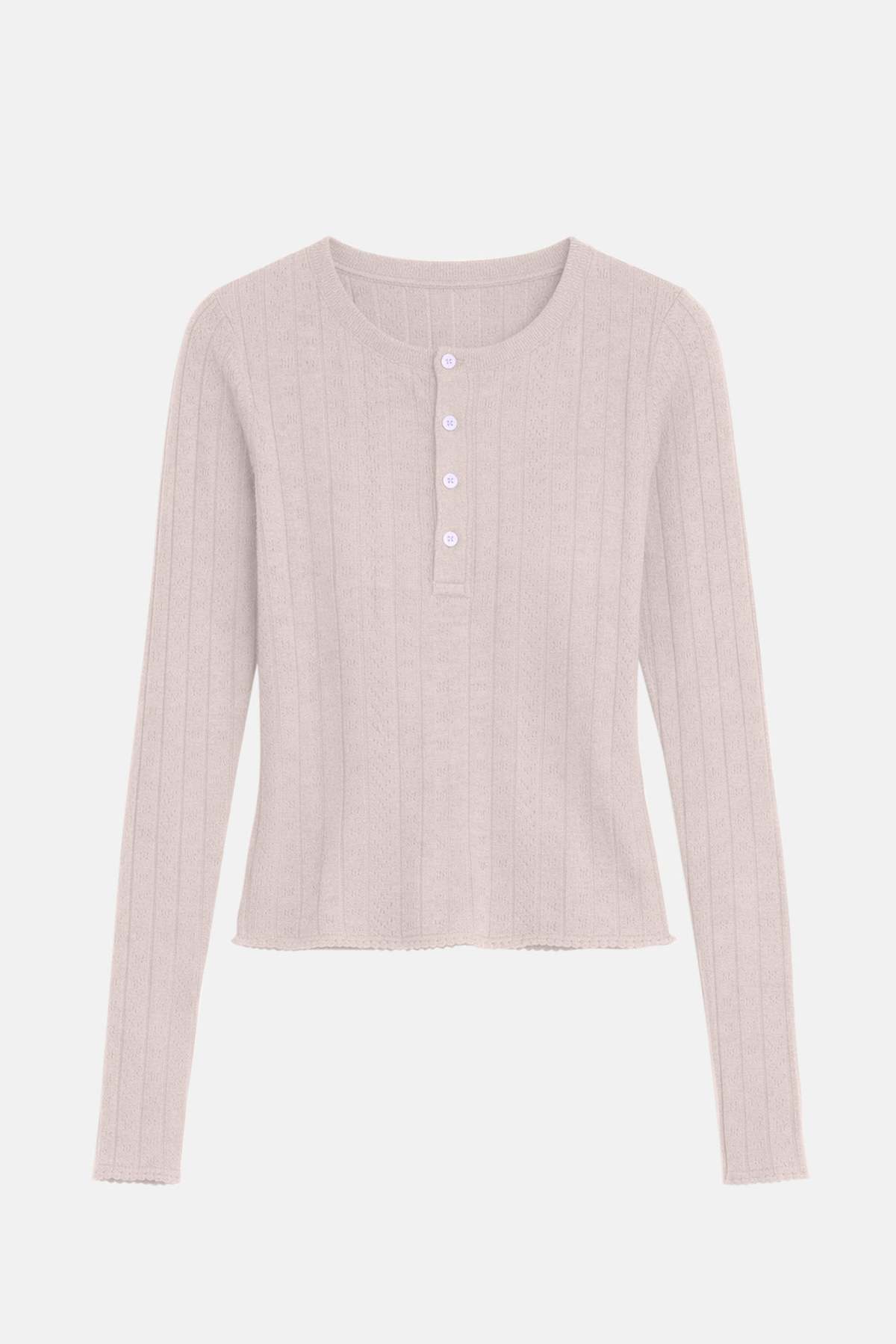 The Tile Club Sylvia Pointelle Henley - Image 1 of 5