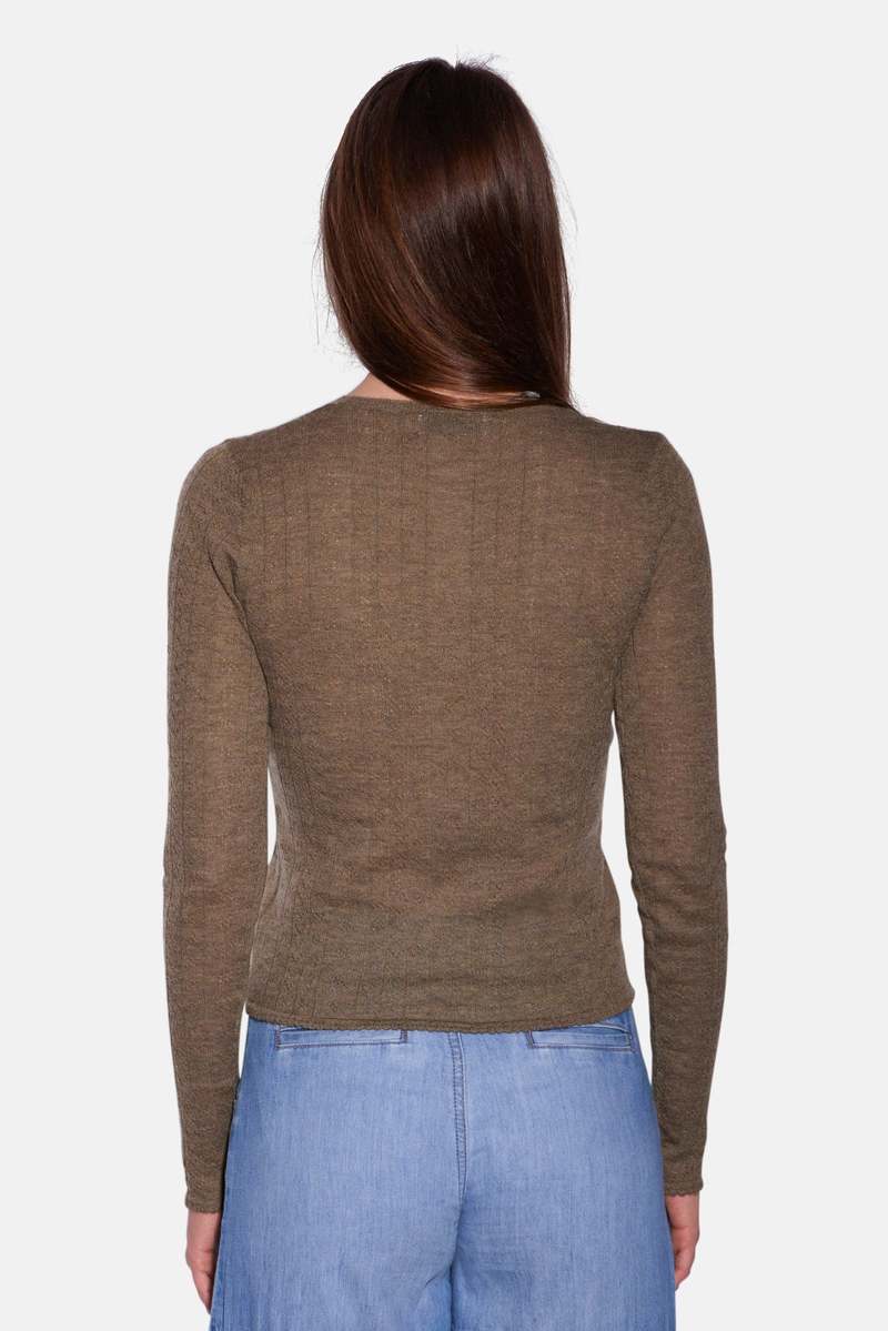 The Tile Club Sylvia Pointelle Henley Top