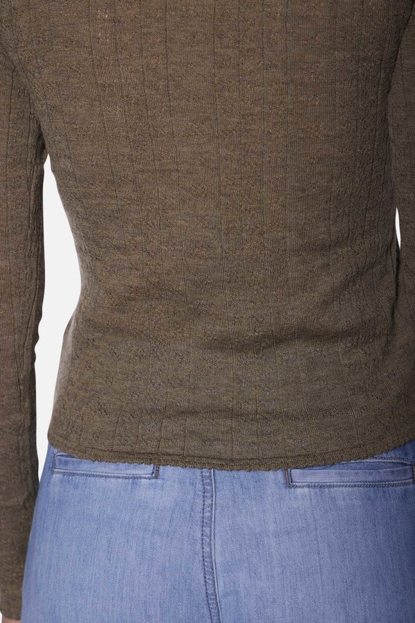 The Tile Club Sylvia Pointelle Henley Top