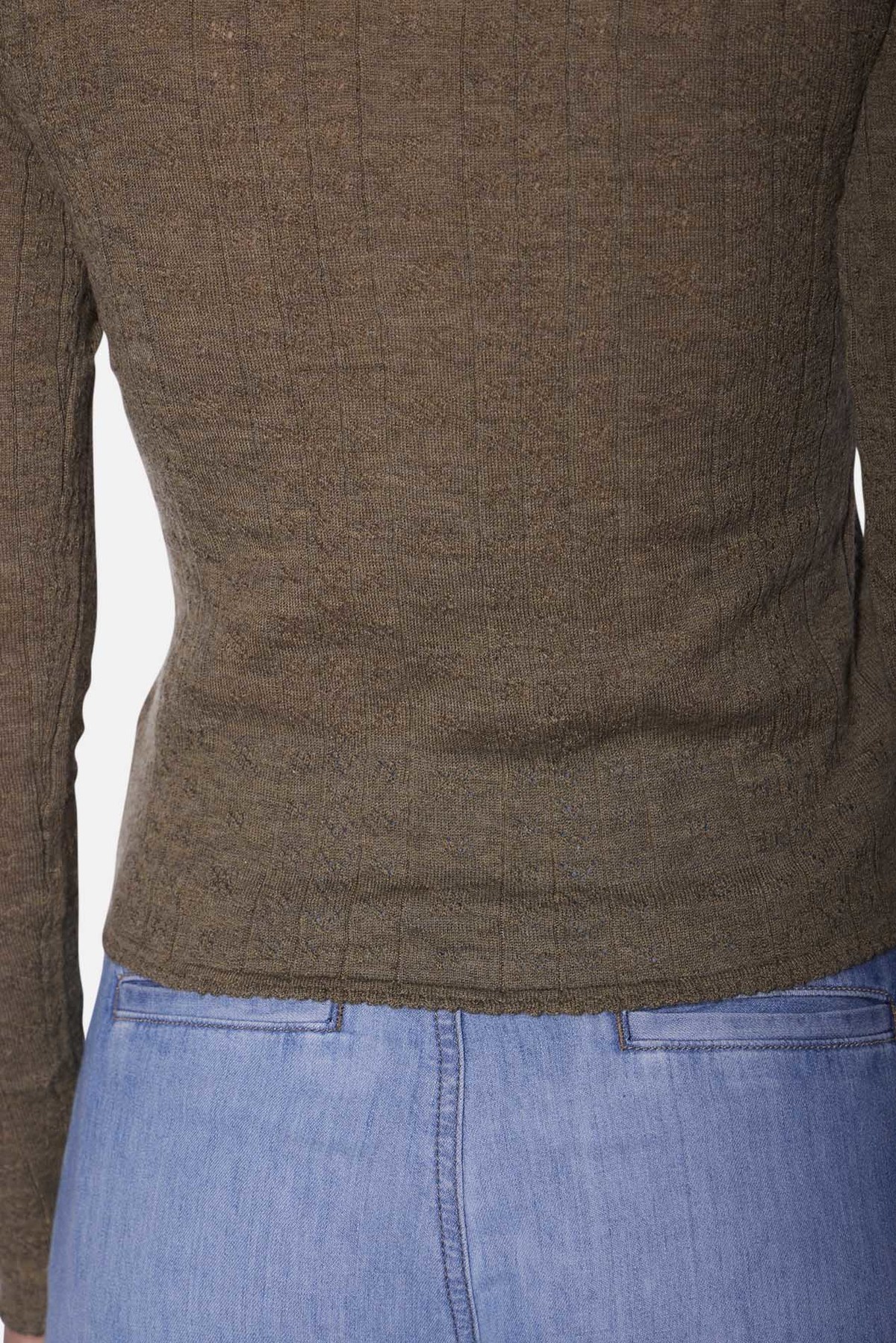 The Tile Club Sylvia Pointelle Henley Top - Image 7 of 7