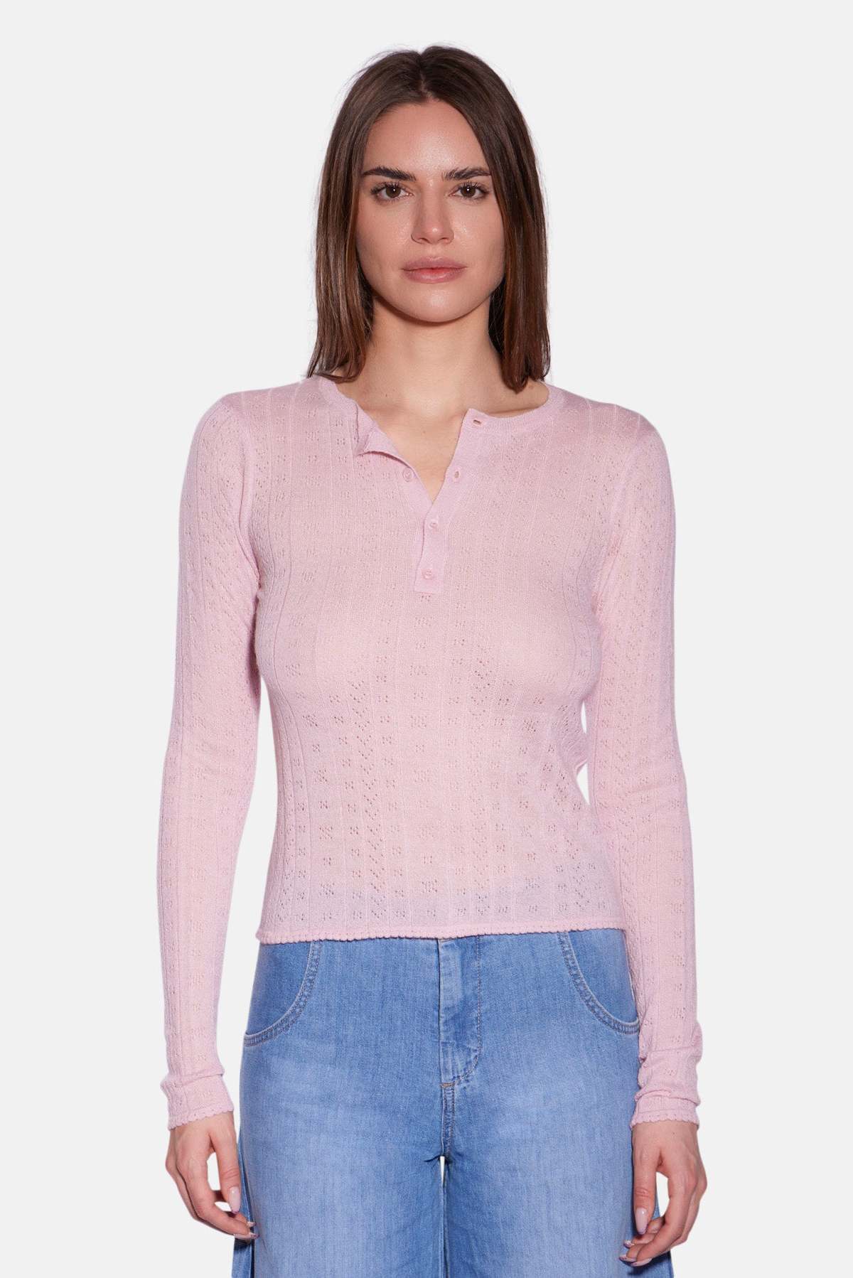 The Tile Club Sylvia Pointelle Henley - Image 2 of 7