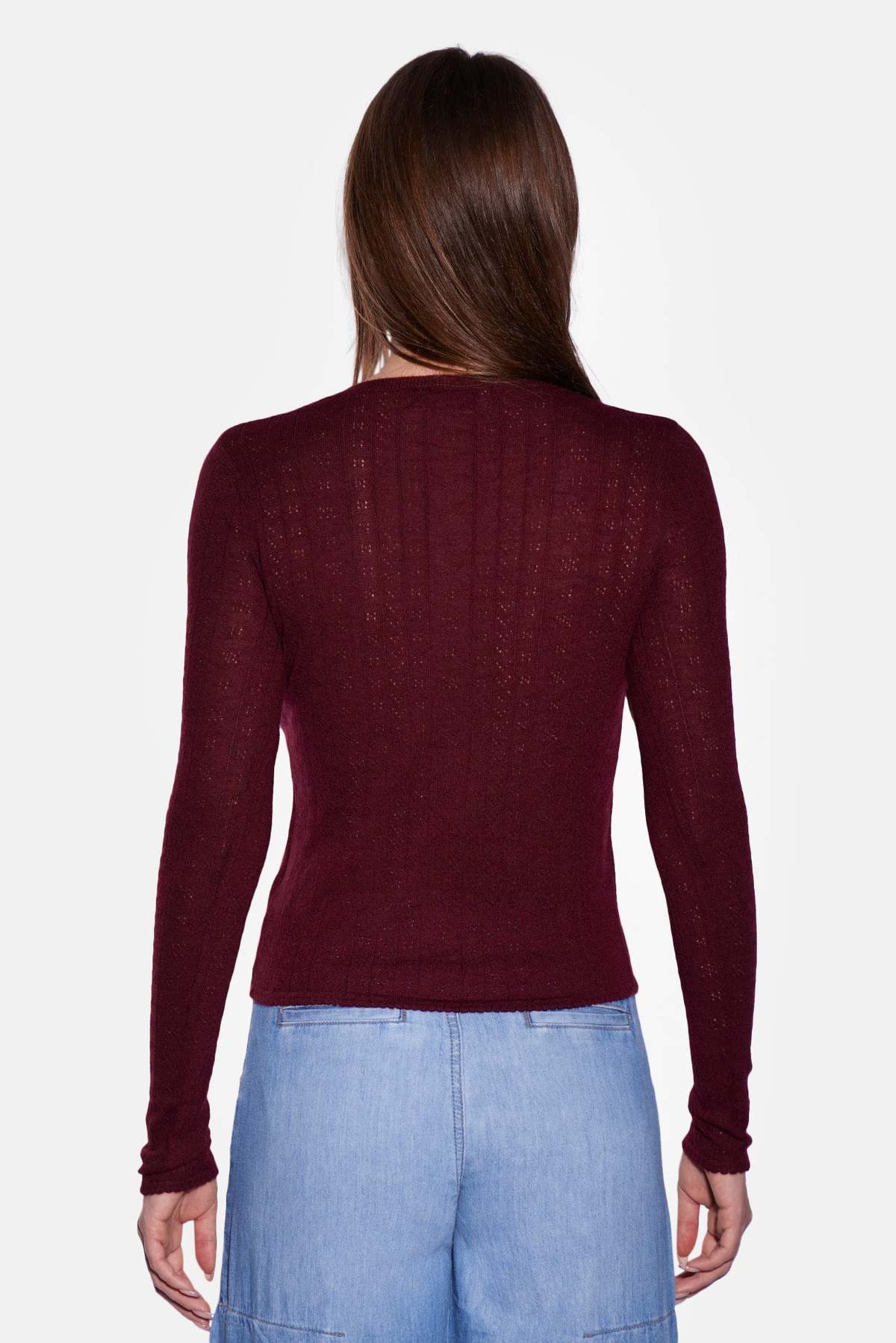 The Tile Club Sylvia Pointelle Henley Top - Image 3 of 5