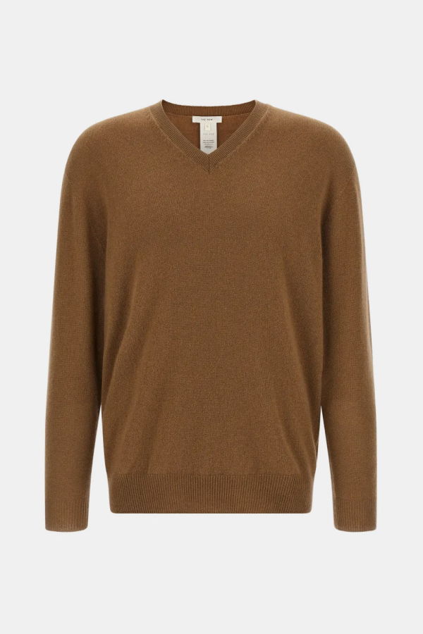 The Row Numi V-Neck Sweater - Camel