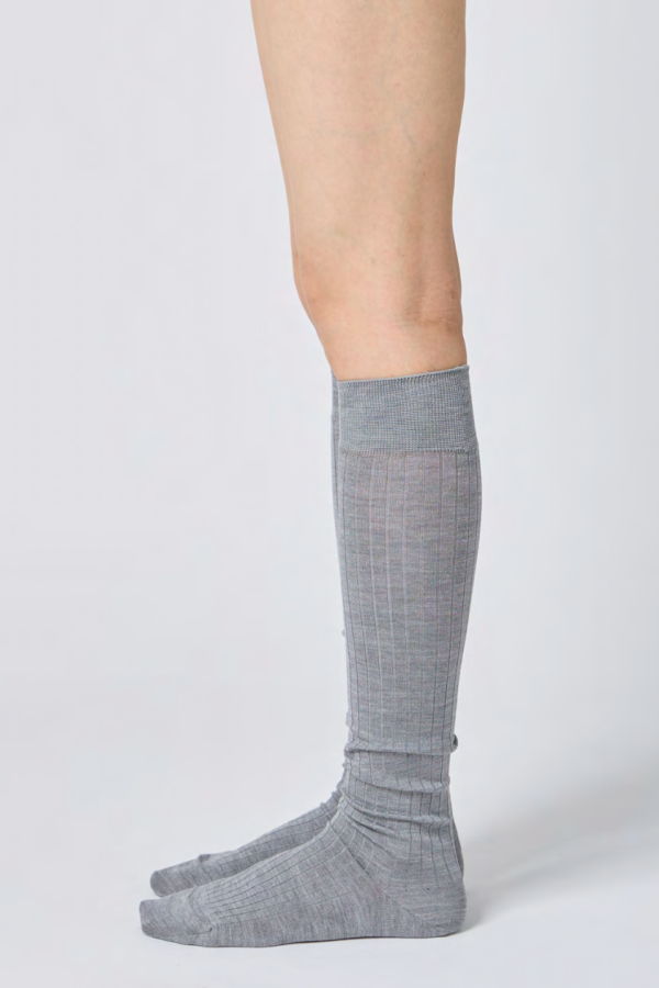 Babaco Silk Wide Ribbed Knee High Socks