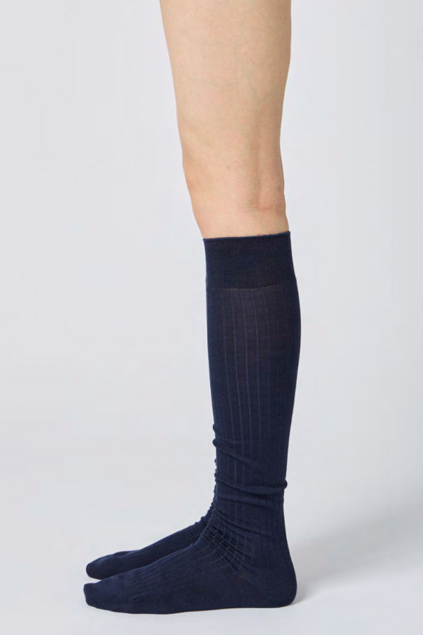 Babaco Silk Wide Ribbed Knee High Socks